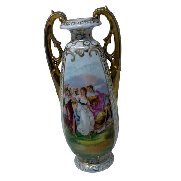Antique Vase Austria for Gottlieb NY Hand Painted Kaufmann Stamped 103